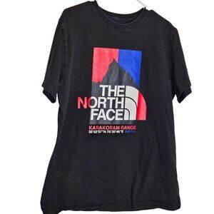 The North Face Mens Black Karakoram Range Graphic T-Shirt Large Cotton Blend Cas